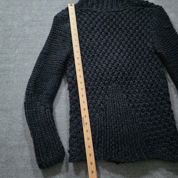 Improvd Cardigan Womens S Black LS Belt Alpaca Blend Chunky Knit Grunge Preppy - Picture 7 of 16